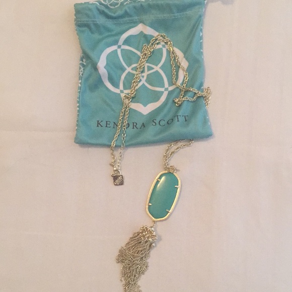 Kendra Scott Jewelry - Teal and gold Kendra Scott drop necklace